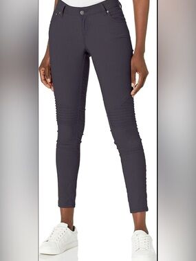 prAna Brenna Moto Skinny Pants Coal Gray Size 10 Stretch NWOT Gorpcore Bikercore